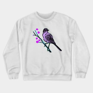 Little Pink Bird on a Branch Crewneck Sweatshirt